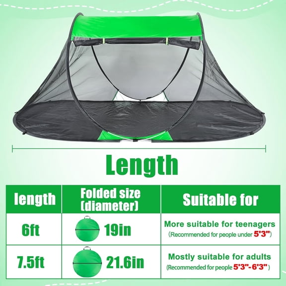 1 Person Pop-up Mosquito Tent for Camping - Breathable & Fine Mesh Camping Bug Screen Net with Carry Bag, 7.5ft  Portable Screen Tent for Adults Men Women Summer Hiking