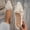 Beige, variant on EliteGoogv Womens Flats Lace Mesh Pointed Toe Bow Breathable Casual Shoes For Women Wide Fit Slip On Lightweight Footwear US :8.5