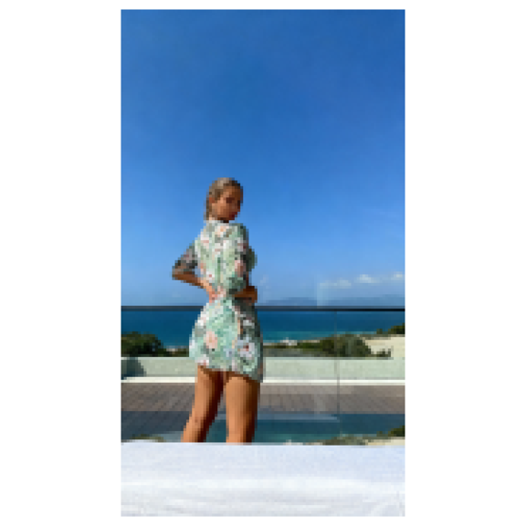 Tropical Floral Cover Up Set - Women's Mint Green Kimono, Crop Top & Shorts - 3 Piece Sheer Swimsuit Coverup Outfit - Beach Vacation Summer Clothes