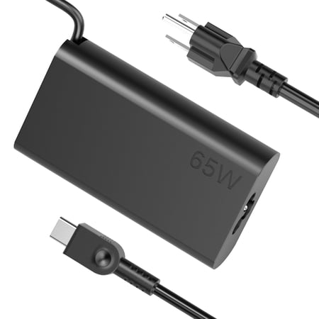 HFLRZZ 65W Laptop Charger Slim USB C Charger for Dell Latitude XPS 13 LA65NM190, Black