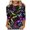 Multicolor#9, variant on Feancey 3/4 Length Sleeve Tunic Tops Womens Mardi Gras Shirts Dressy Trendy Mask Print Party Blouse Fall Loose Fit Casual Crewneck Pullover Graphic Tees Multicolor S