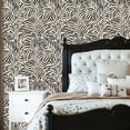 thumbnail image 2 of Peel and Stick Wallpaper Black White Symmetrical Botanical Leaf Bold High Wall Mural 23.6in x 9.8ft Self Adhesive Removable Wall Paper Renter Friendly Wallpaper for Bedroom Studio Lake House, 2 of 8