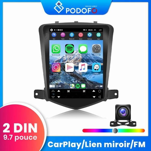 2GB+32GB 2 Din Android 13 9.7 inch Car Stereo with Apple Carplay DSP GPS Bluetooth FM for Chevrolet Cruze 2008-2015
