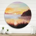 thumbnail image 2 of Designart 'The Reeds On The Lake In Evening Glow' Nautical & Coastal Circle Metal Wall Art 23x23 - Disc of 23, 2 of 5
