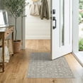 thumbnail image 2 of ODIKA Farmhouse Boho Interlocking Motif Weathered Traditional Neutral for Entryway, Kitchen, Laundry Room, Stain Resistant Thin Throw, 2 of 7