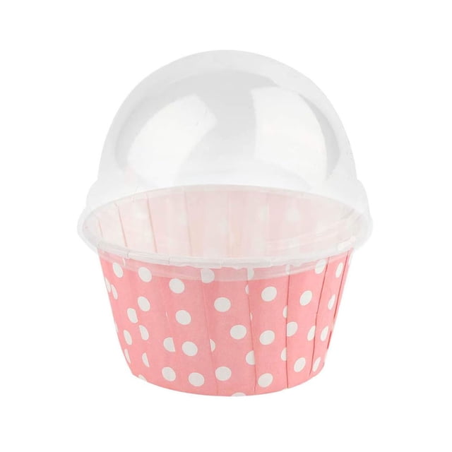 100 piezas de mini forros para cupcakes, vasos redondos de para hornear pasteles, estuches para muffins con tapa, para bolas de pastel, muffins, cupcakes, fiestas de