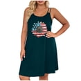 thumbnail image 2 of Gamivast Dresses for Women Plus Size Spaghetti Strap Swing Mini Dress Flag Print Casual Dress Summer Dress Holiday Dress Beach Dress Sundress Navy XXL, 2 of 6