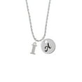 thumbnail image 2 of Delight Jewelry Silvertone Large Initial - I - Silvertone Script Initial Disc - A - Charm Necklace, 20"+3", 2 of 4