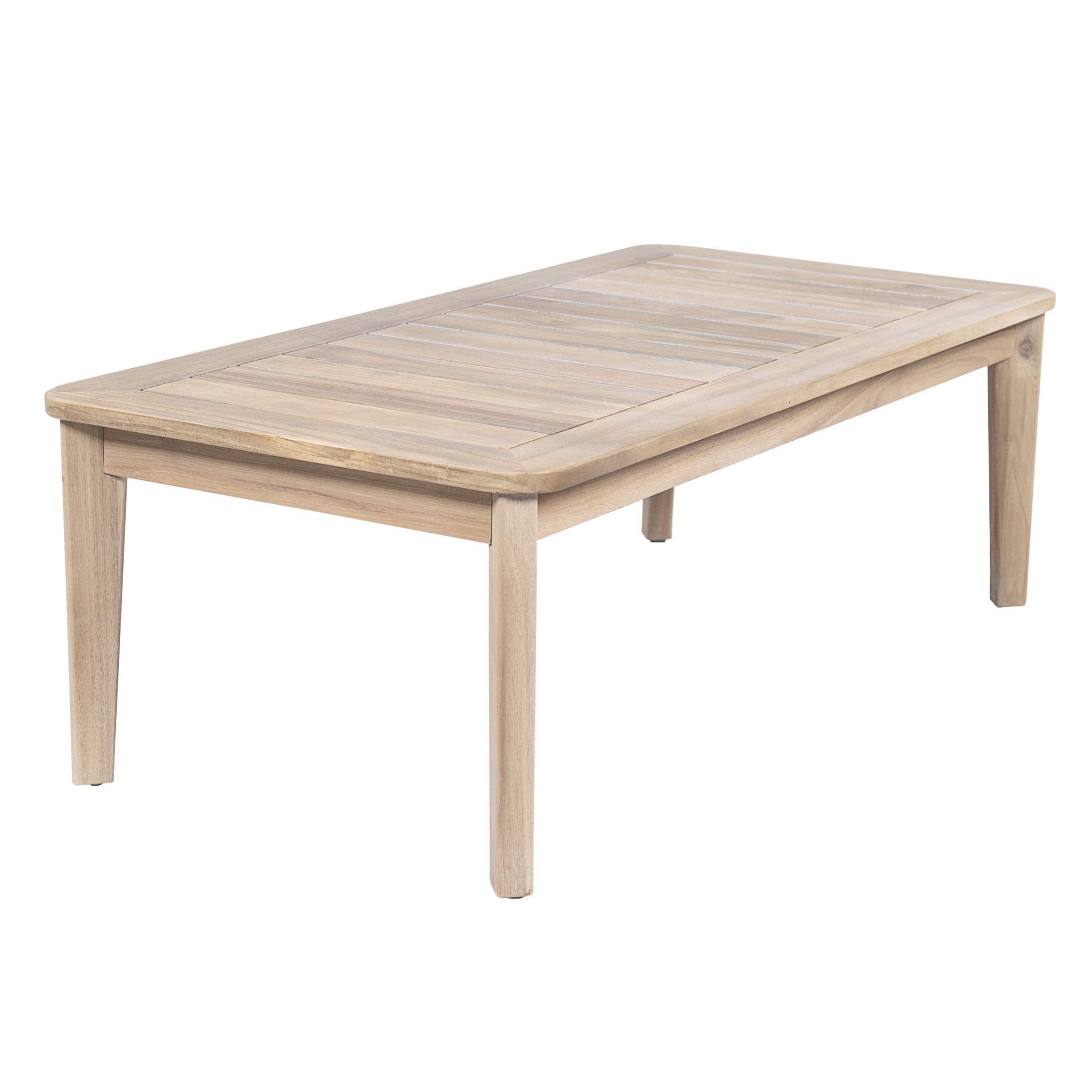 Christopher Knight Home Outdoor Coffee Table with Slatted Top, Light White Finish