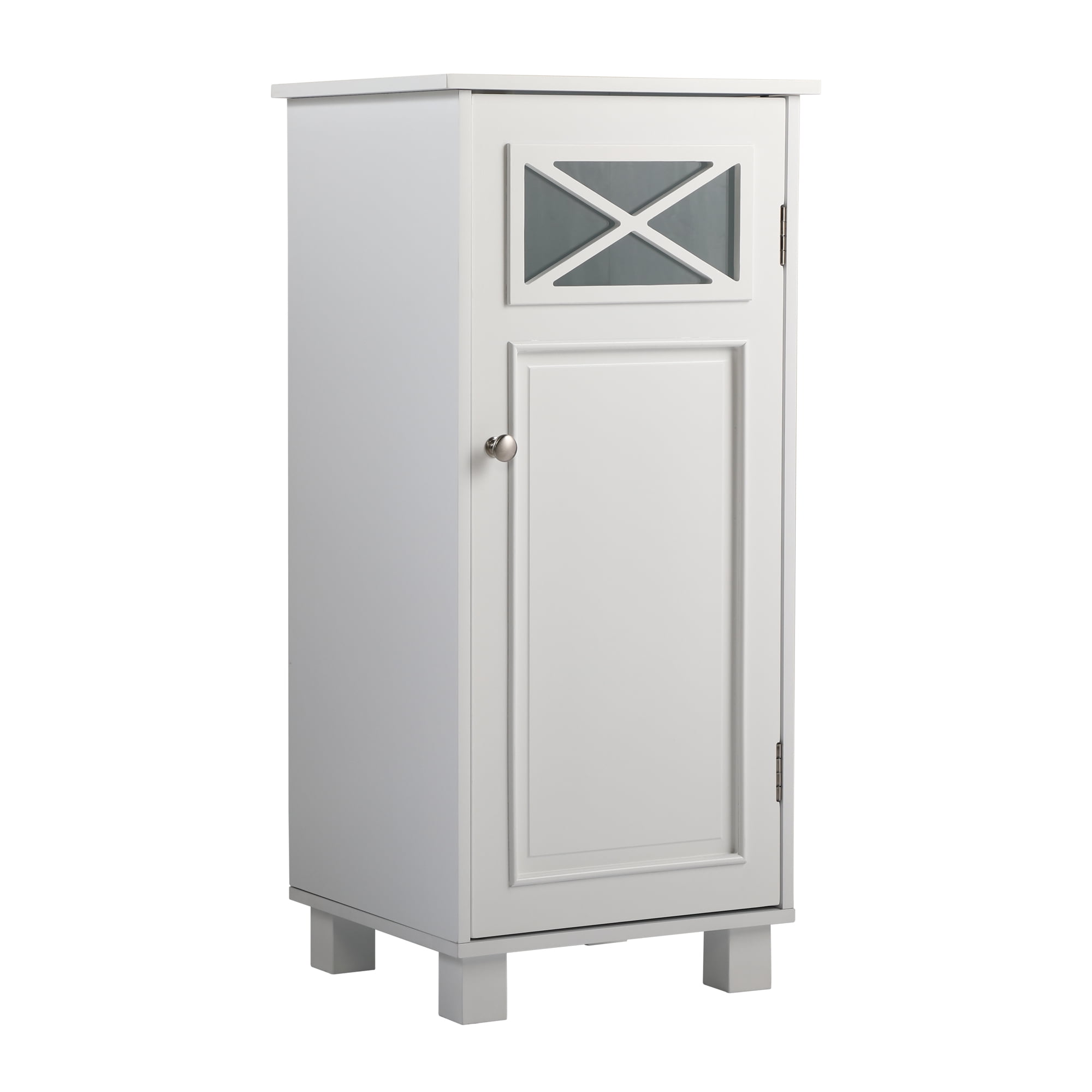 Standing Tall Storage Cabinet Wooden Bathroom Cupboard w/ Adjustable Shelves