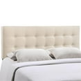thumbnail image 2 of Modern Fabric Upholstered Full Panel Headboard in Ivory, 2 of 6