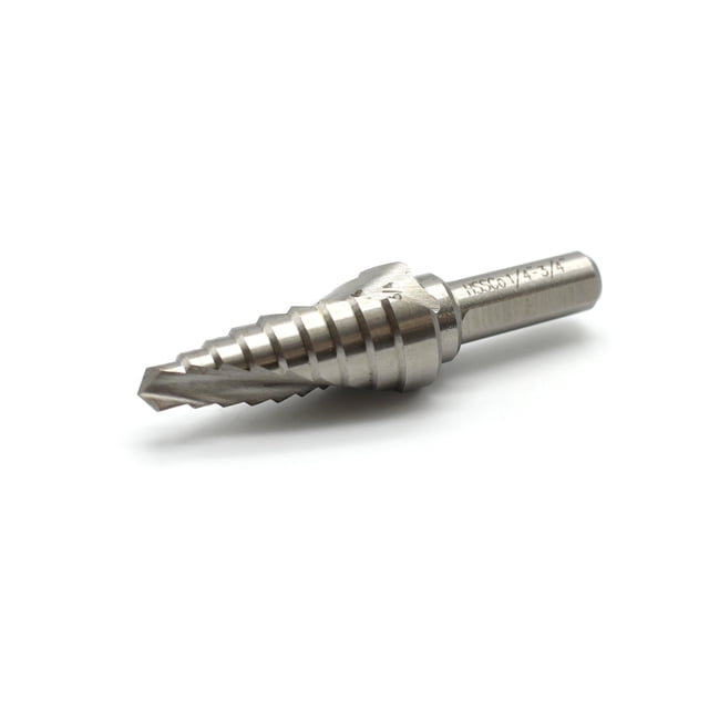 Step Drill TEMO M35 - Flauta espiral de cobalto (9 tamaños, 6,4 mm a 19 mm)