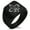 Black, variant on Stainless Steel Valorous Fleur De Lis Geometric Pattern Biker Style Polished Ring