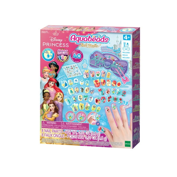 Aquabeads Disney Princess Nail Studio - Includes 4 Disney Princess Designs to Create for Ages 4