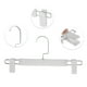 thumbnail image 3 of Percha para pantalones Unique Bargains de 4 piezas con clips, gancho plano duradero, percha blanca, 3 of 5