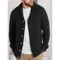 thumbnail image 4 of Weardear Men's Casual Long Sleeve Shawl Collar Buttons Down Cable Knit Cardigan Sweater with Pockets, 4 of 4