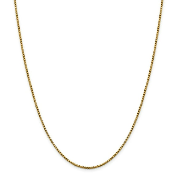 14K Yellow Gold chain Box Flat Diamond-cut 18 in 1.85 mm