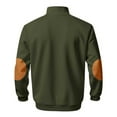 thumbnail image 6 of VNKIDY Men Stand Collar Plush Sweatshirt Zipper Front Patchwork Design Casual Athletic Pullover Jacket Fall Winter Male Long Sleeve Solid Color Autumn Streetwear Relaxed Fit, 6 of 6