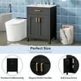 thumbnail image 6 of MODERNLUXE 48" Bathroom Vanity with Double Sink,Bathroom Storage Cabinet Set with Soft-Close Doors, Flip Drawers and Double-Layer Door Shelves(Mirror not Included),Black, 6 of 13