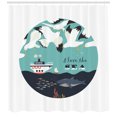 thumbnail image 3 of Ambesonne Cartoon Shower Curtain, I Love the Sea Words, 69"Wx75"L, Multicolor, 3 of 3