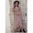 thumbnail image 4 of Vestido PRETTYGARDEN Cruzado Floral con Escote en V y Volantes Talla M, 4 of 8