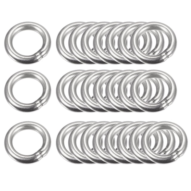 Unique Bargains 304 Stainless Steel O Rings, 25 Pack 20mm Outer Dia. 4mm Thick Welded O-rings
