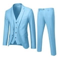 thumbnail image 3 of YOTMKGDO Suits for Men, Men's Suit Slim,2 Piece Suit, Business Wedding Party Jacket Vest Pants Coat, Blazer for Men, Business Casual Outfits, Color Blue,Size M, 3 of 3