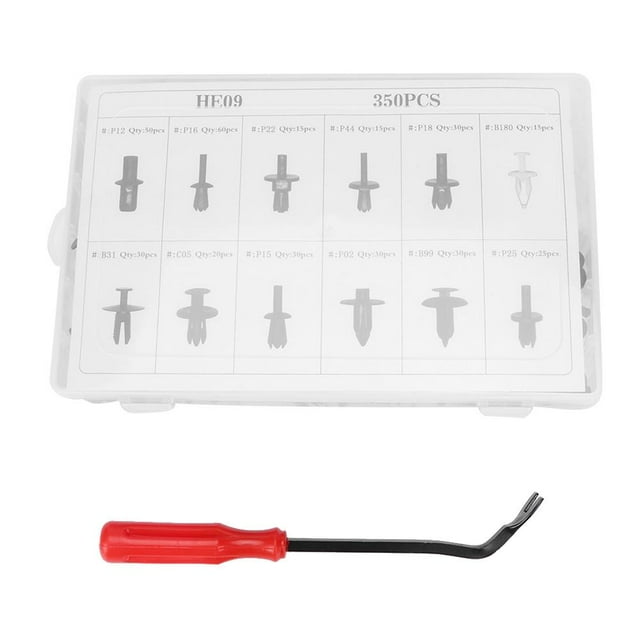 350Pcs Plastique Poussoir Rivet Attaches Garniture Moule Clip avec 1Pc Tournevis 2E1857784