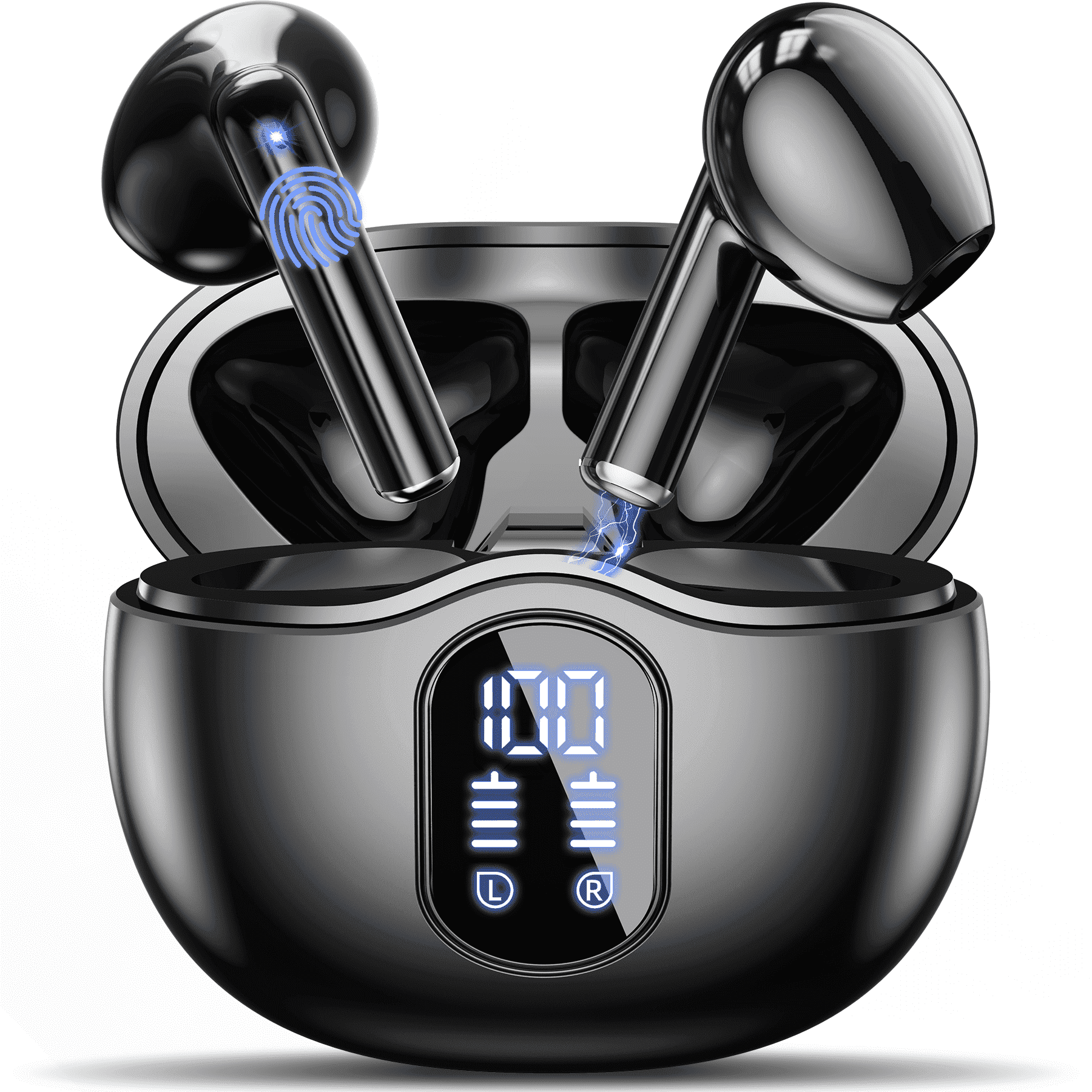 Wireless Earbuds, Bluetooth Headphones Hi-Fi Stereo 3D Bass Ear Buds, 4 ENC Noise Cancelling Mic, 34Hrs USB-C in-Ear Earphones, IP7 Waterproof Workout Sport for Laptop Pad Android iOS