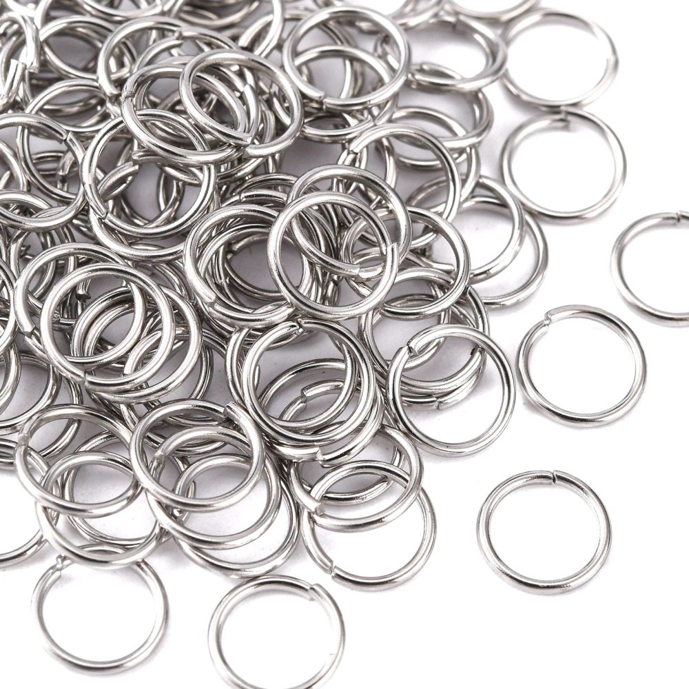 5000pcs Resistant 304 Stainless Steel Open Jump Rings 20 Gauge Stainless Steel color 7x0.8mm Inner Diameter: 5.4mm Silver