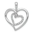 thumbnail image 1 of 14K White Gold Charm Pendant Diamond Round 1 10Ct. Double Heart, 1 of 2