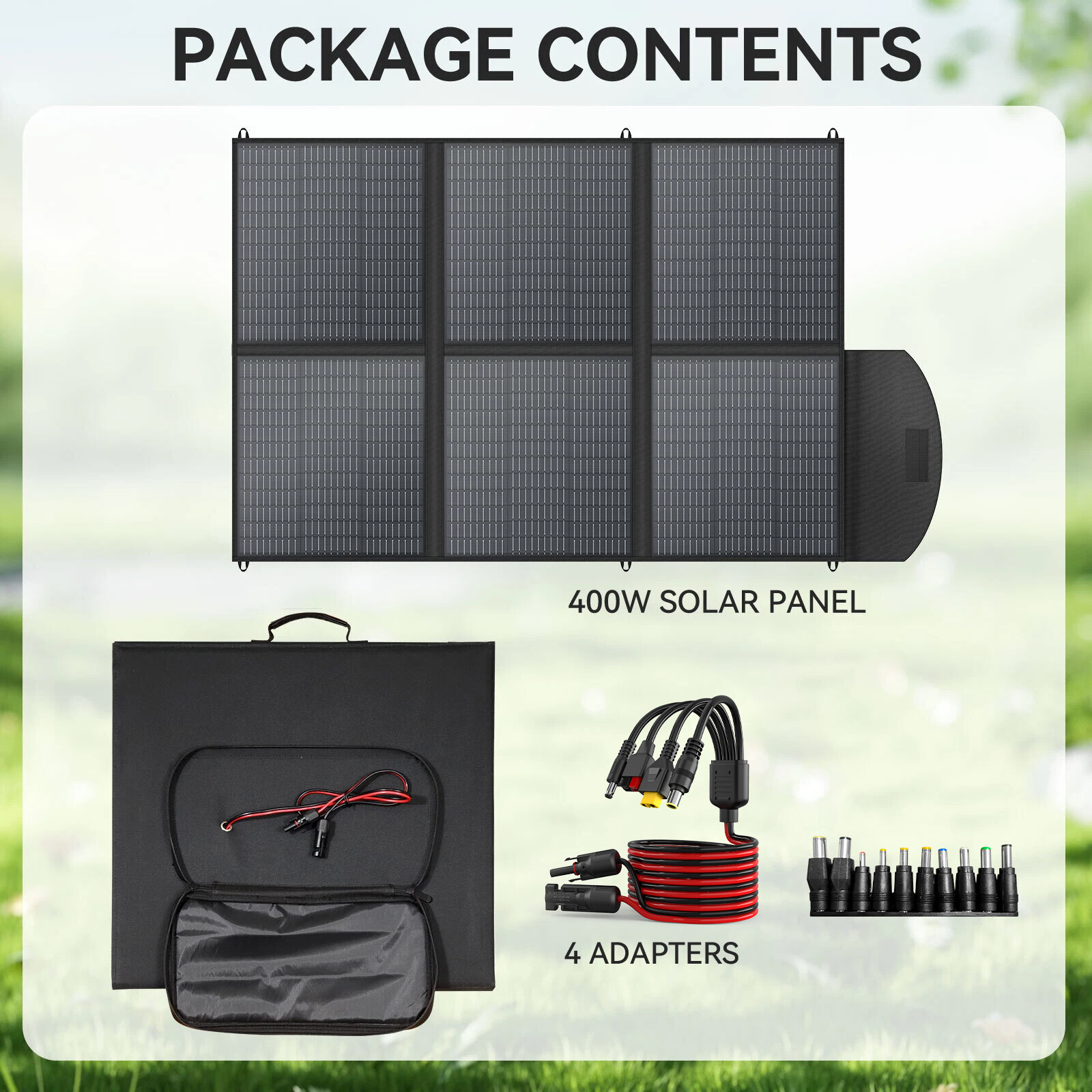 400W Portable Solar Panel Foldable for Power Station RV Camp Car /W Carry Case