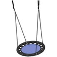 thumbnail image 1 of Qaba Saucer Tree Swing - 24" Blue Outdoor Swing for Backyard Play - Adjustable Ropes, Safe & Stable Design - Kids' Play Equipment, 1 of 7