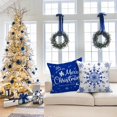 thumbnail image 5 of Juego de 4 fundas de almohada de Navidad azules de 18 x 18 pulgadas, fundas decorativas de cojín de copo de nieve de Navidad para Navidad, hogar, dormitorio, habitación, decoración de vacaciones, 5 of 5