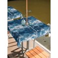 thumbnail image 2 of Outdoor Tablecloth with Umbrella Hole for Patio/Picnic/Party/Camping, Vintage Minimalist Waterproof Table Cloth Square Cover Washable, Deep Blue Abstract Tie-dye Texture (54"x 54"), 2 of 9