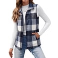 thumbnail image 5 of Fantaslook Women Plaid Outerwear Vest Lightweight Sleeveless Jackets Zipper Fall Winter Coats with Pockets, 5 of 10