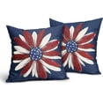 thumbnail image 2 of Independence Day Pillow Covers 16x16 Inch 4th of July Patriotic America Stars Blue Daisy Decorative Throw Pillow Case Memorial Day Cushion Cover Set of 2 for Bedroom Sofa Living Room Couch Chair, 2 of 6