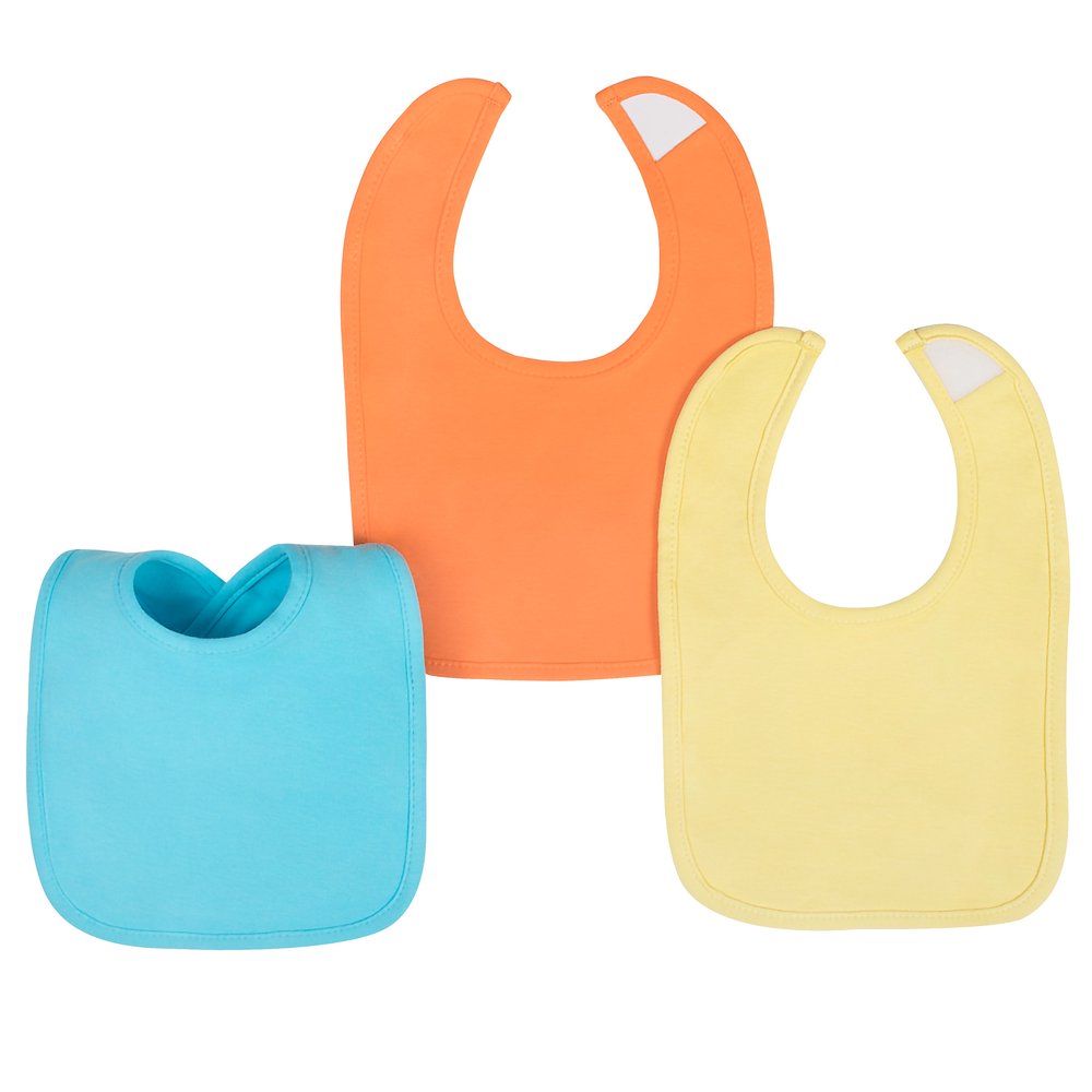 Gerber Cotton Feeding Baby Bib, 3pk, Yellow and Orange, Unisex