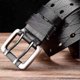 thumbnail image 4 of Men's Leather Double Prong Belt Classic Double Row Hole Belt Universal Hollowed Out Belt Jeans Men Waistband New Belts For Men, 4 of 5