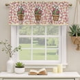 thumbnail image 2 of Easter Curtain Valances for Windows, Kitchen Valance Window Treatments Panel 2 Pack, Bunny Ears Spring Pink Flowers Potted Plant Rustic Rod Pocket Short Curtains for Bathroom Bedroom 54 x 18 Inch, 2 of 8