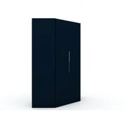 Atlin Designs Contemporary Wood Corner Wardrobe Closet in Midnight Blue
