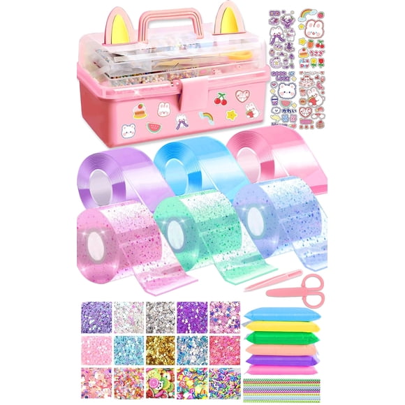 Kit de burbujas Nano Tape para niños con caja, Squishy Maker, 6 unidades