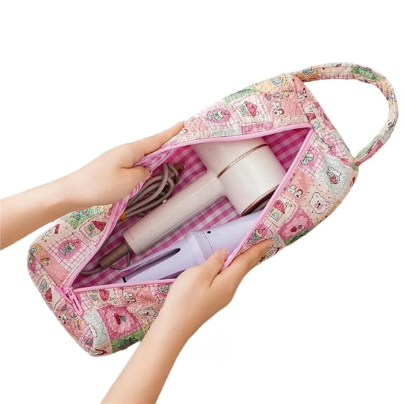 Hot Tools Travel Bag 14.2"x5"x3.1", Heat Resistant Case for Straightener Curling Iron Makeup, Portable Hanging Organizer