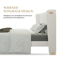thumbnail image 2 of Sha Cerlin Queen Size Upholstered Platform Bed Frame with Velvet Channel Wingback Headboard, Off White, 2 of 9