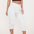 thumbnail image 2 of ZVNAΖH Women's Cargo Shorts-Outdoor Casual Quick Dry Hiking Capri Pants Cropped Pants Button Zipper Closure Joggers, 2 of 7