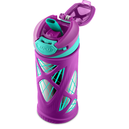 ZULU Echo Kids 12 fl oz Stainless Steel Insulated Water Bottle, Purple/Teal