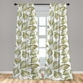 thumbnail image 2 of Vintage Window Curtains, Repetitive Watercolor Botanical Leaves Pattern on Plain Background, Lightweight Decor 2-Panel Set with Rod Pocket, Pair of - 28"x84", Khaki and Pale Olive Green, by Ambesonne, 2 of 3
