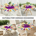 thumbnail image 7 of Colorful Paint Splash Burst Round Fitted Tablecloth with Elastic Edge,Dining Table Cover Waterproof,Outdoor Round Tablecloth for Camping,Dining,Indoor and Outdoor, 7 of 7