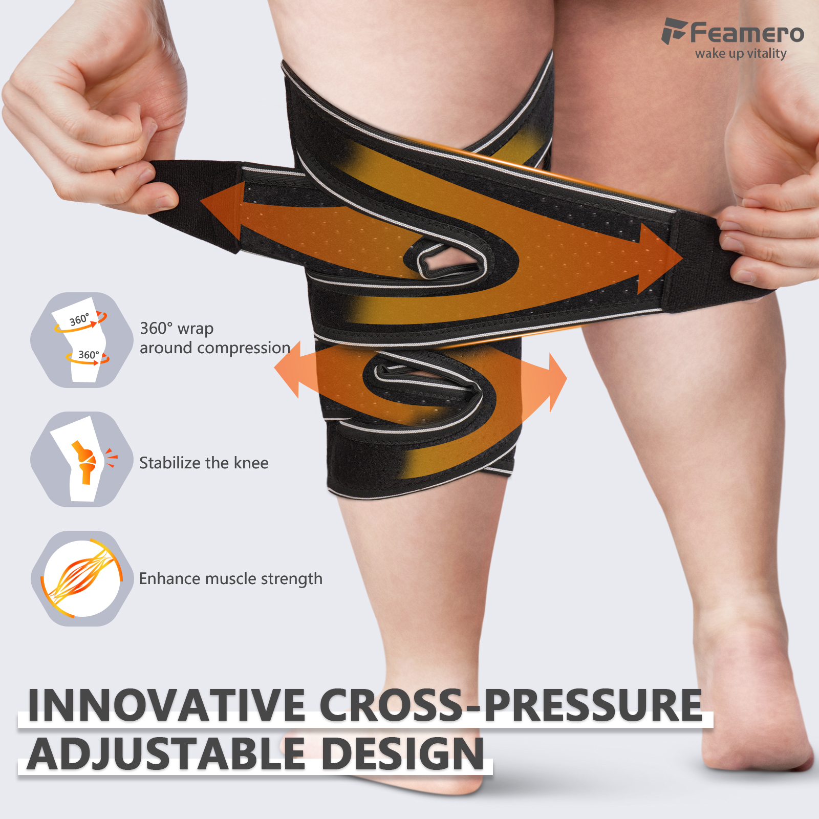 Feamero Plus Size Knee Brace with Side Stabilizers photo 4
