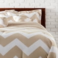 thumbnail image 3 of LCM Home Fashions 7-piece Beige Chevron Comforter Set, 3 of 5